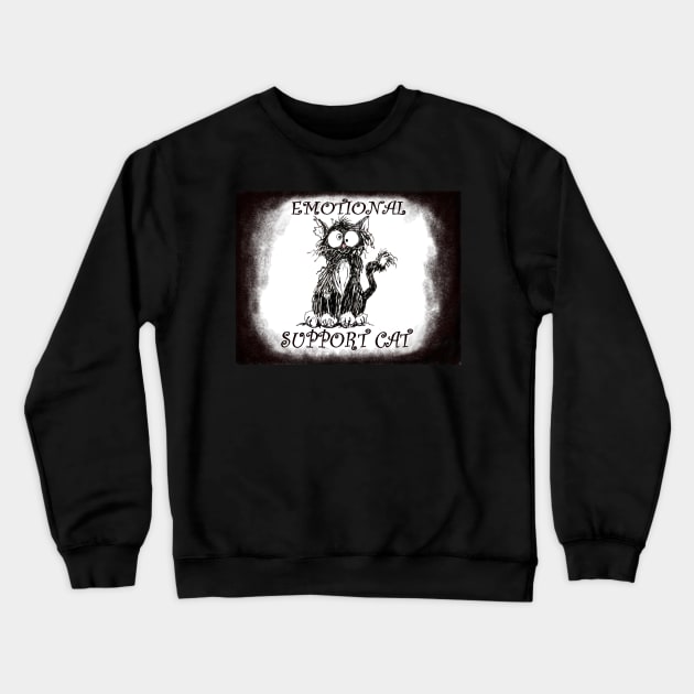 Emotional Support Cat Crewneck Sweatshirt by Grahamgc